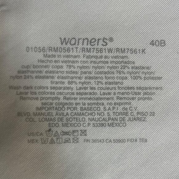 Warners Cloud 9 Wireless Contour Bra White 40B - Picture 7 of 7